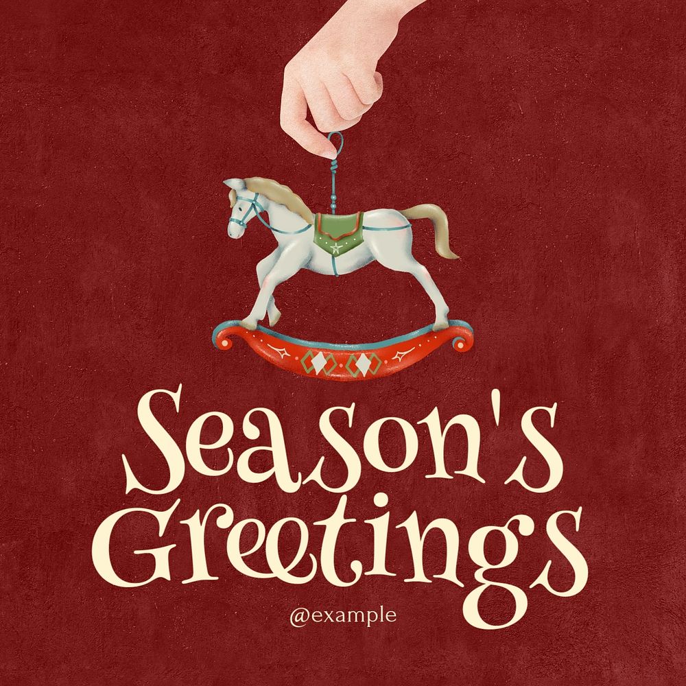 Seasons greetings Instagram post template, editable text