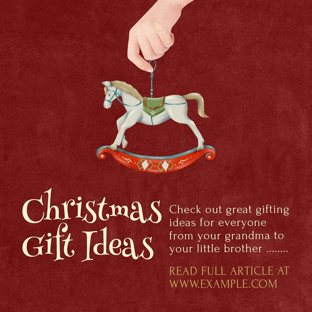 Christmas gift Instagram post template, editable text