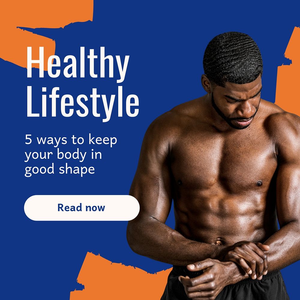 Healthy lifestyle Instagram post template, editable text