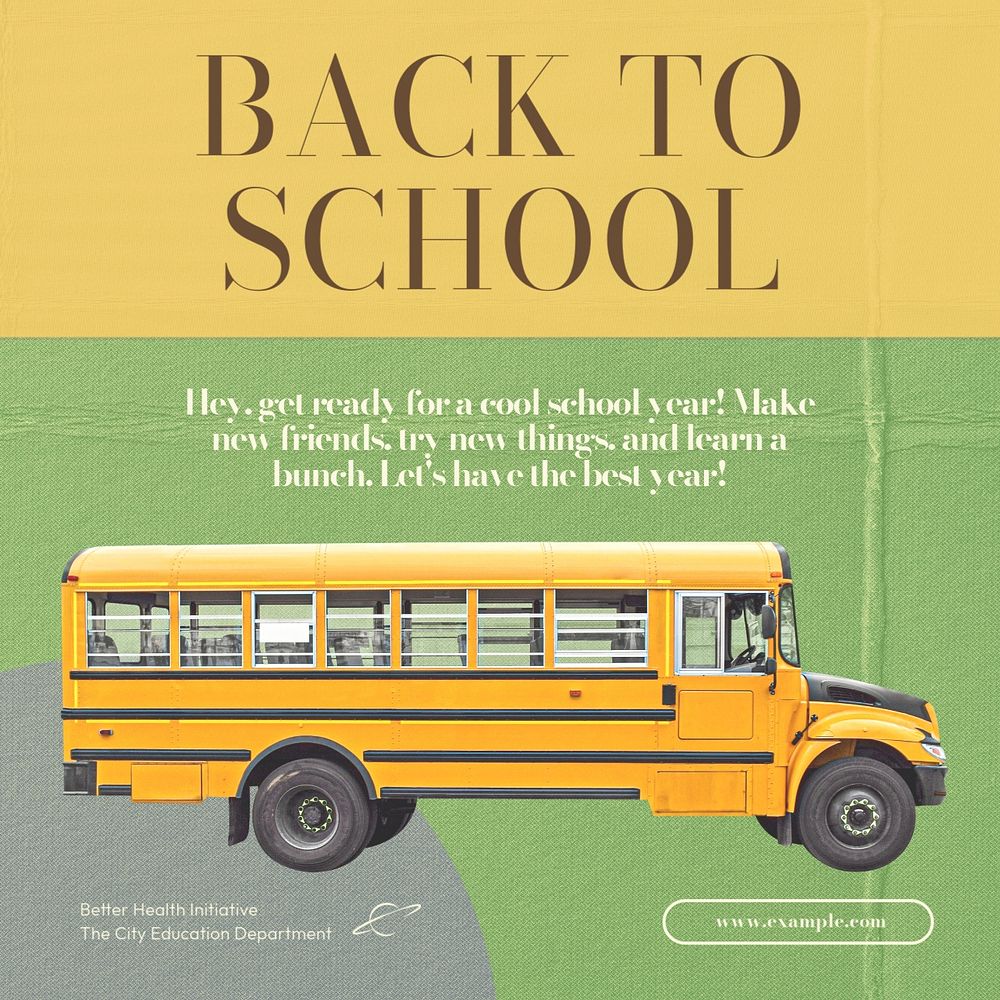 Back to school Facebook post template, editable design