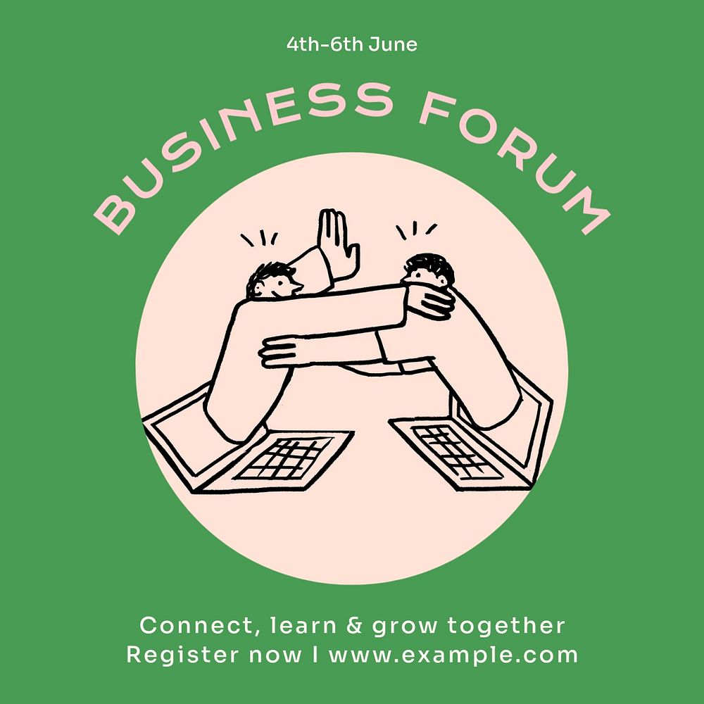 Business forum Facebook post template, editable design