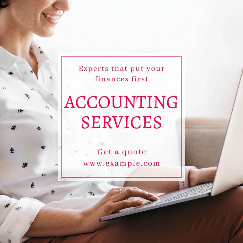 Accounting services Facebook post template, editable design