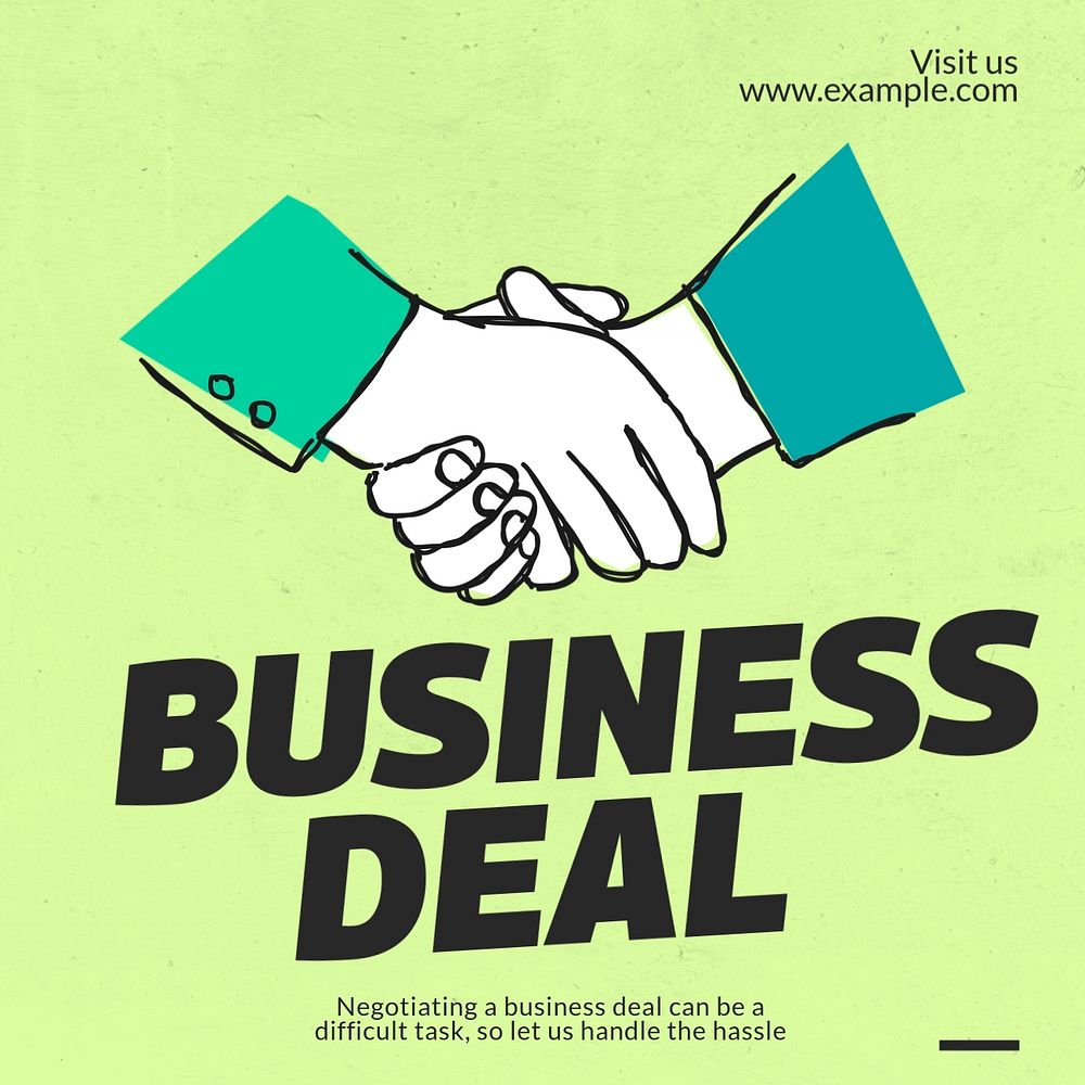 Business deal Instagram post template, editable text