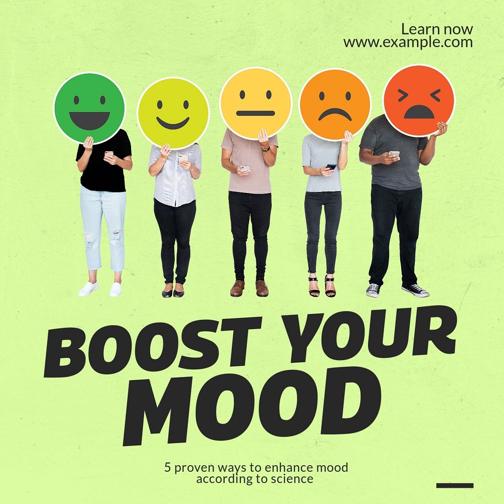 Boost your mood Instagram post template, editable text