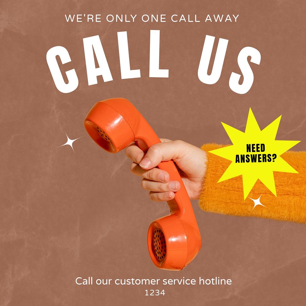Call center Instagram post template, editable text