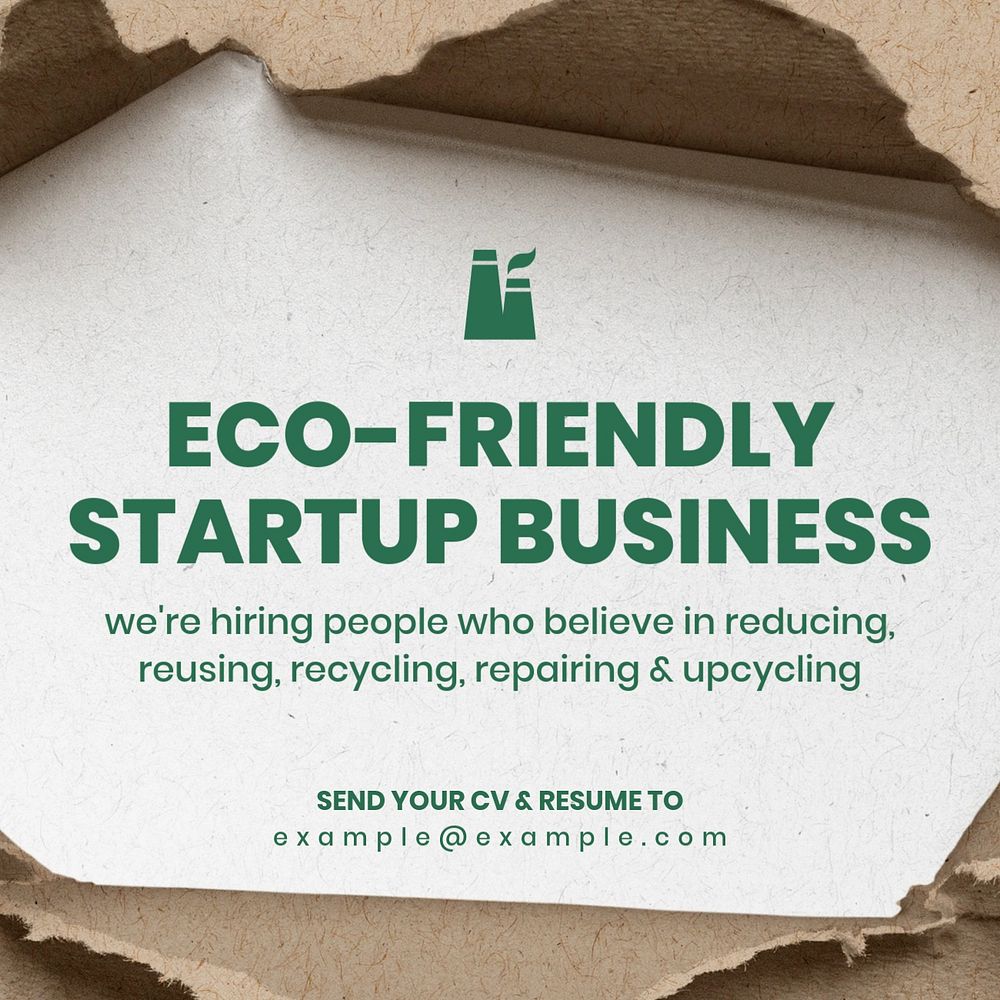 Startup eco-friendly business Instagram post template, editable design