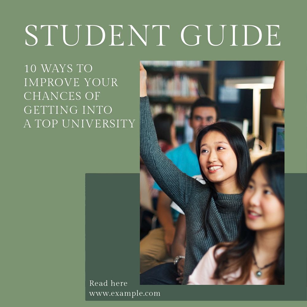 Student guide Instagram post template, editable text