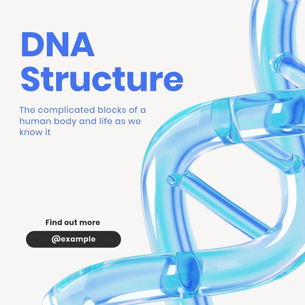 DNA Structure Instagram post template, editable text