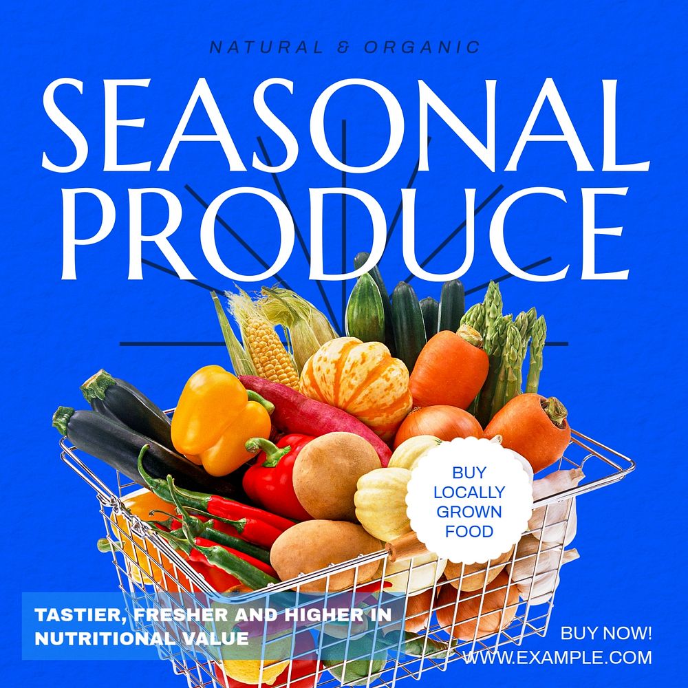 Seasonal produce Instagram post template, editable text