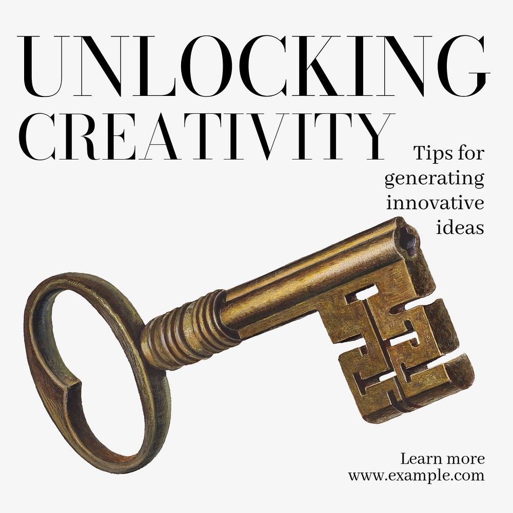 Unlocking creativity Instagram post template, editable text