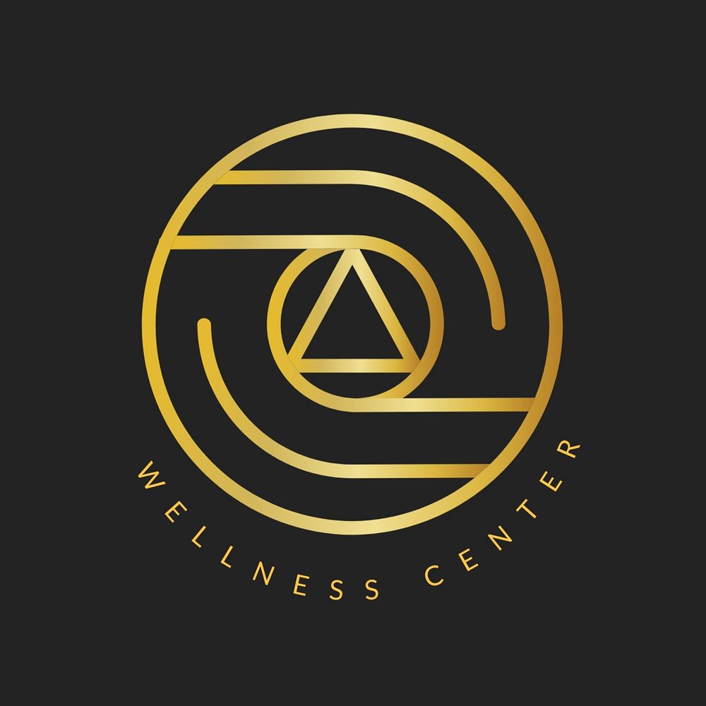 Wellness center business logo template, gold professional editable design