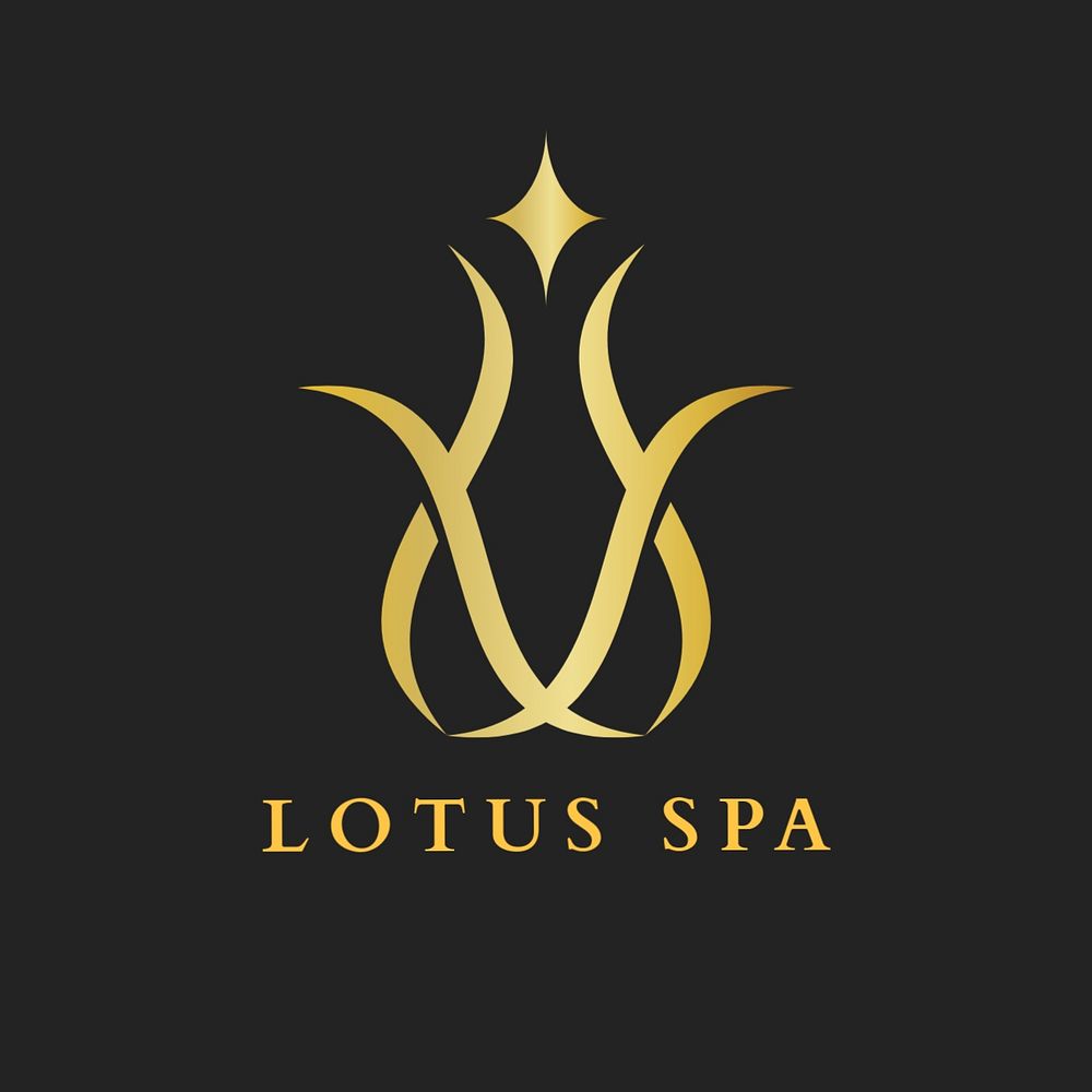 Beauty spa logo template, lotus flower illustration, editable design