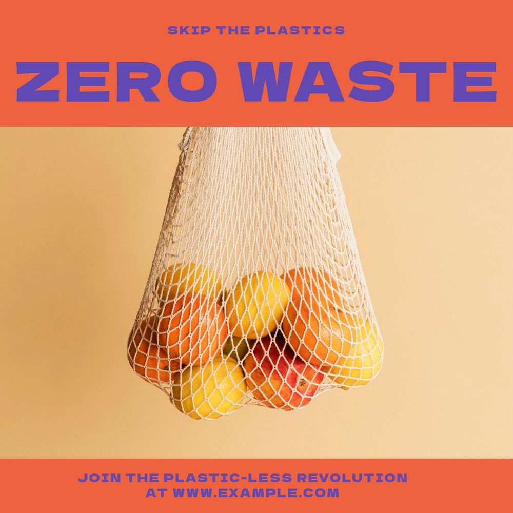 Zero waste Instagram post template, editable design