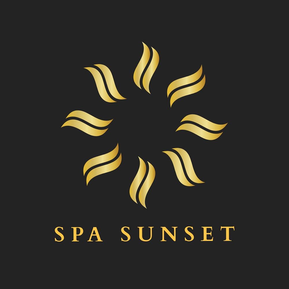 Health spa gold logo template, modern editable design