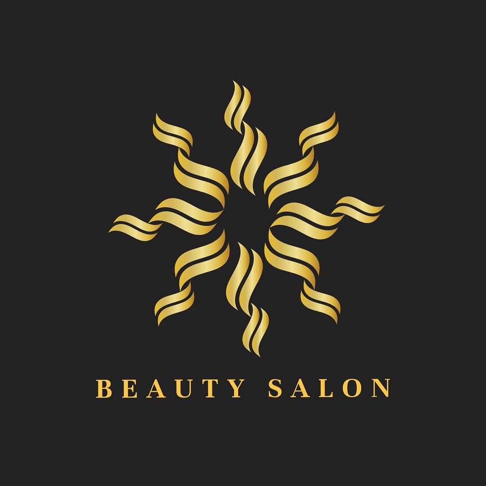 Health salon gold logo template, modern editable design