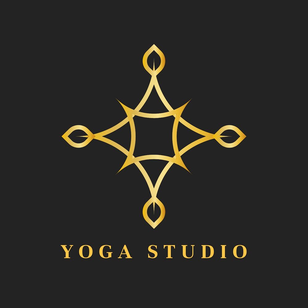 Gold yoga logo template, health & wellness business, editable design