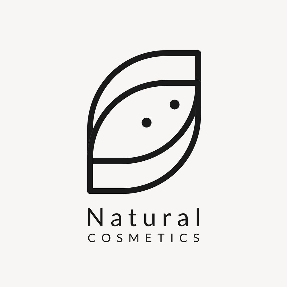 Natural cosmetics leaf logo template, modern editable design