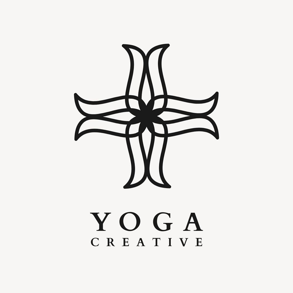 Modern yoga logo, health & wellness business, editable design