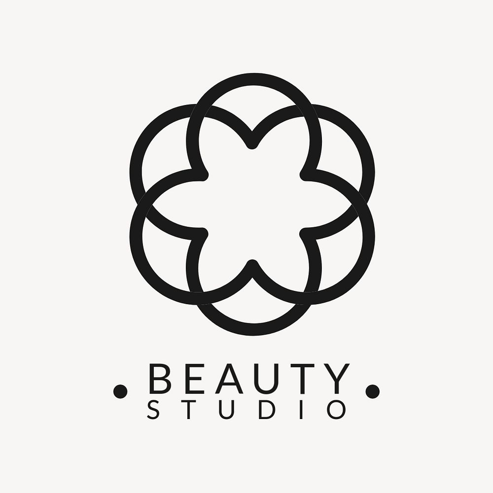 Flower business logo template, beauty cosmetic business, editable design