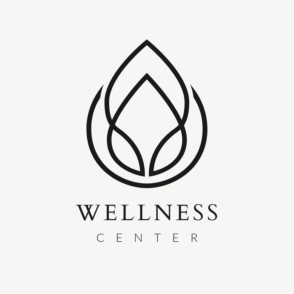 Wellness center lotus logo template, flower modern editable design