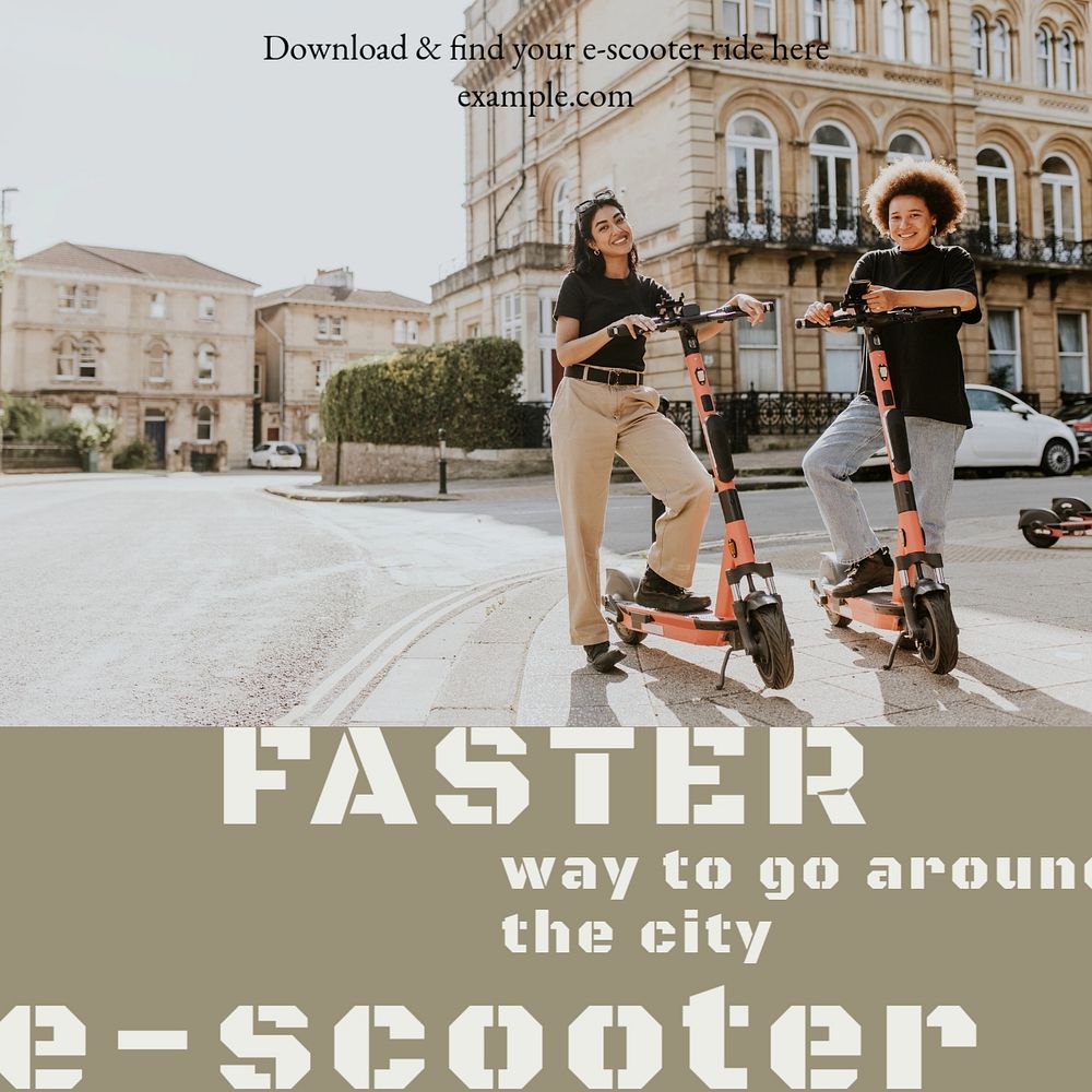 E-scooter Instagram post template, editable design