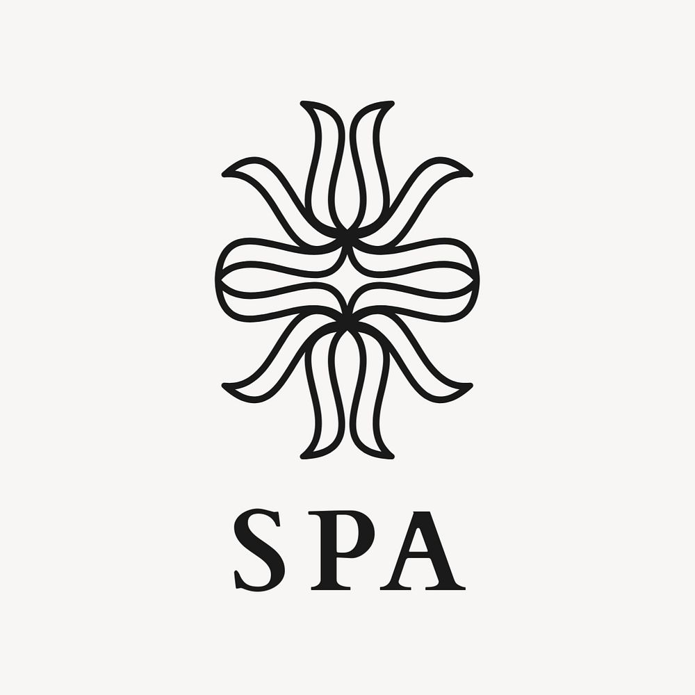 Modern spa logo template, editable text