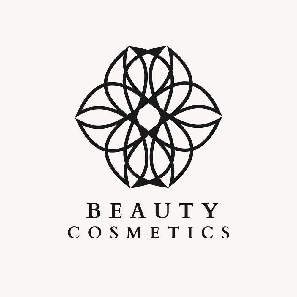 Beauty cosmetics logo template,  editable beautiful design for health & wellness business