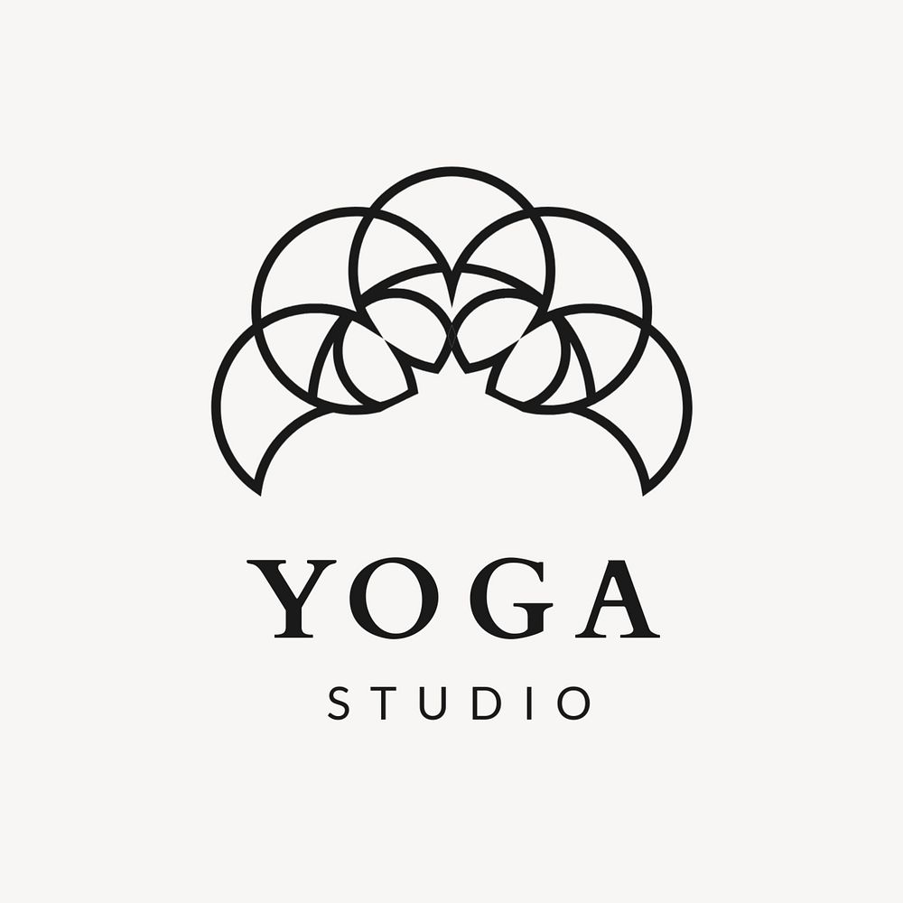 Yoga studio logo template, wellness modern, editable design