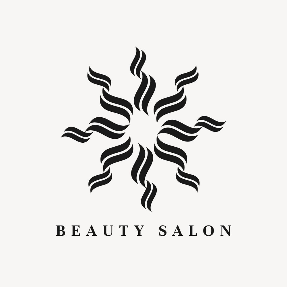 Aesthetic beauty salon logo template, editable design