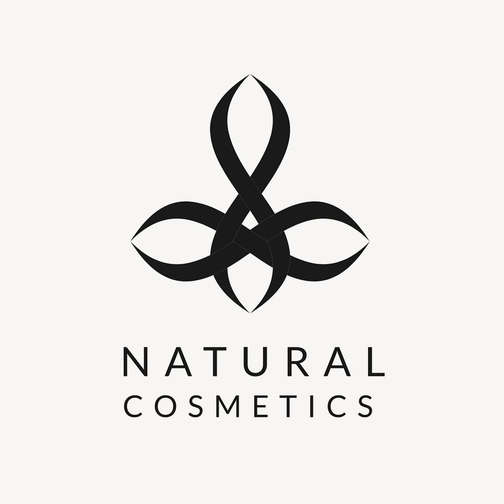 Natural cosmetics logo template, beauty business, editable text