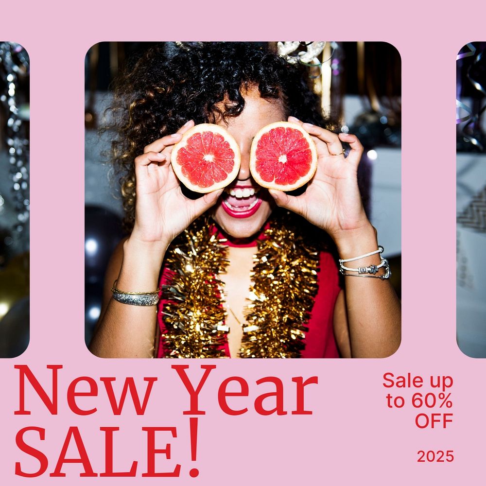 New Year sale Instagram post template, editable design