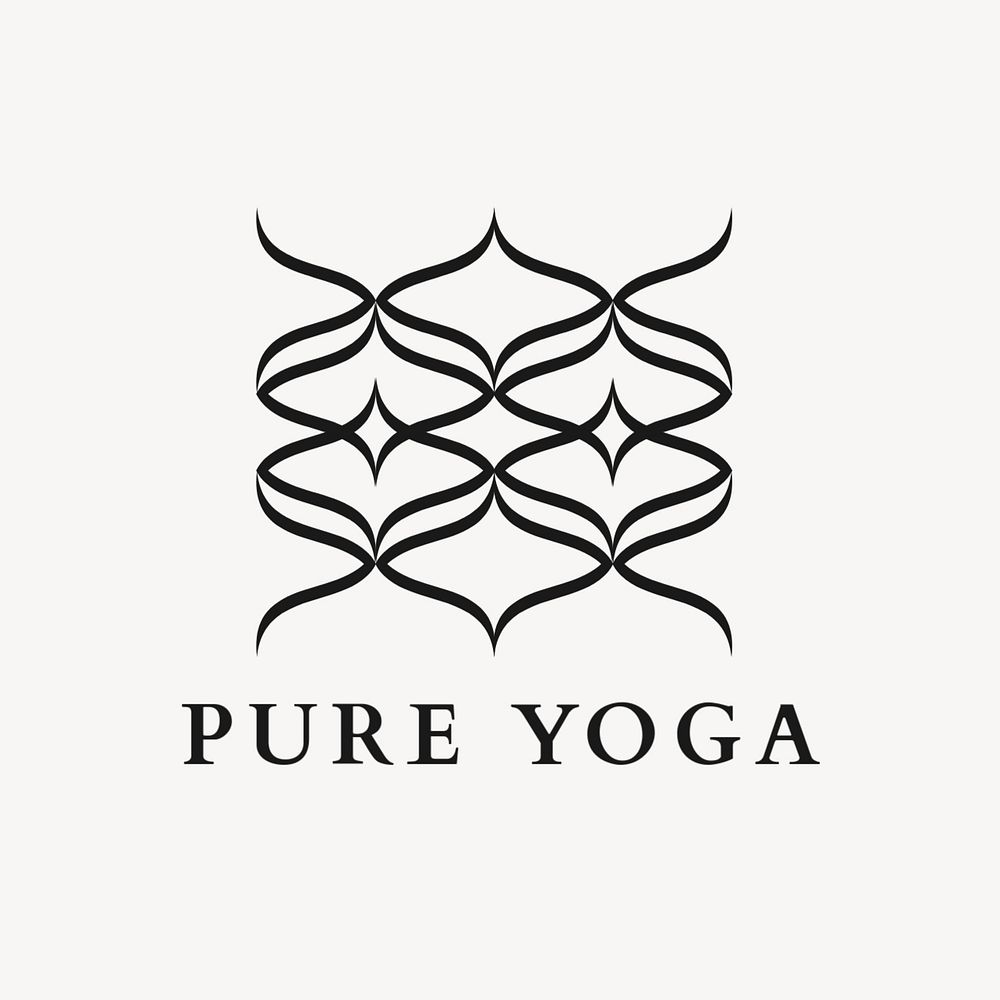 Modern yoga logo template, editable design