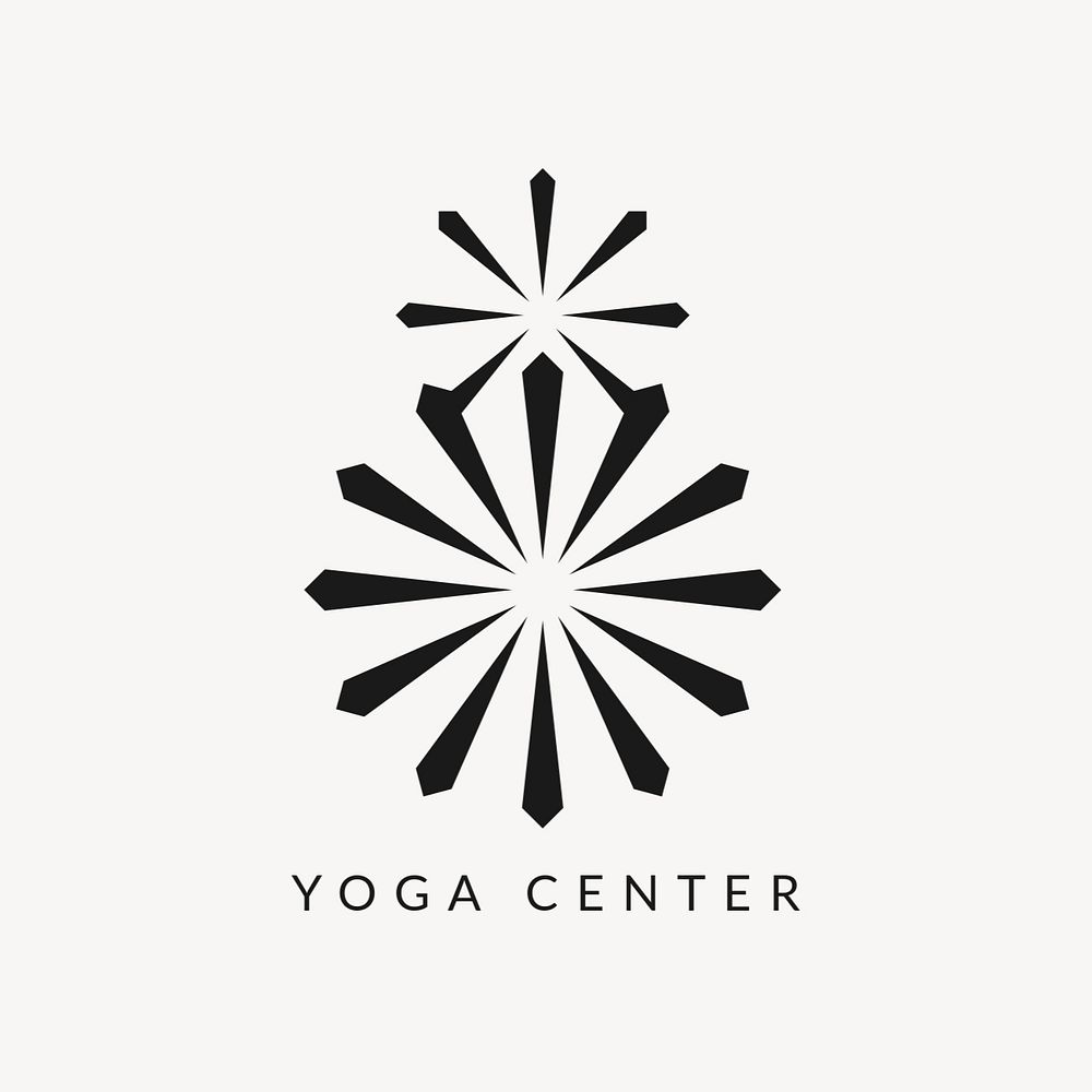 Yoga center spa logo template, modern editable design