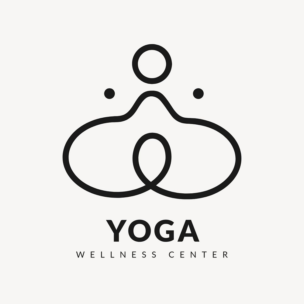 Yoga wellness center logo template, editable design