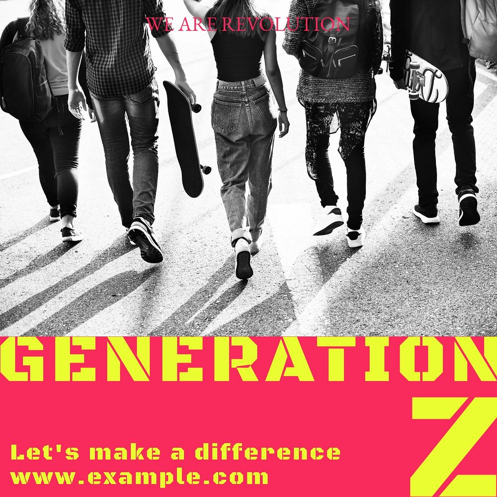 Generation Z Instagram post template, editable design