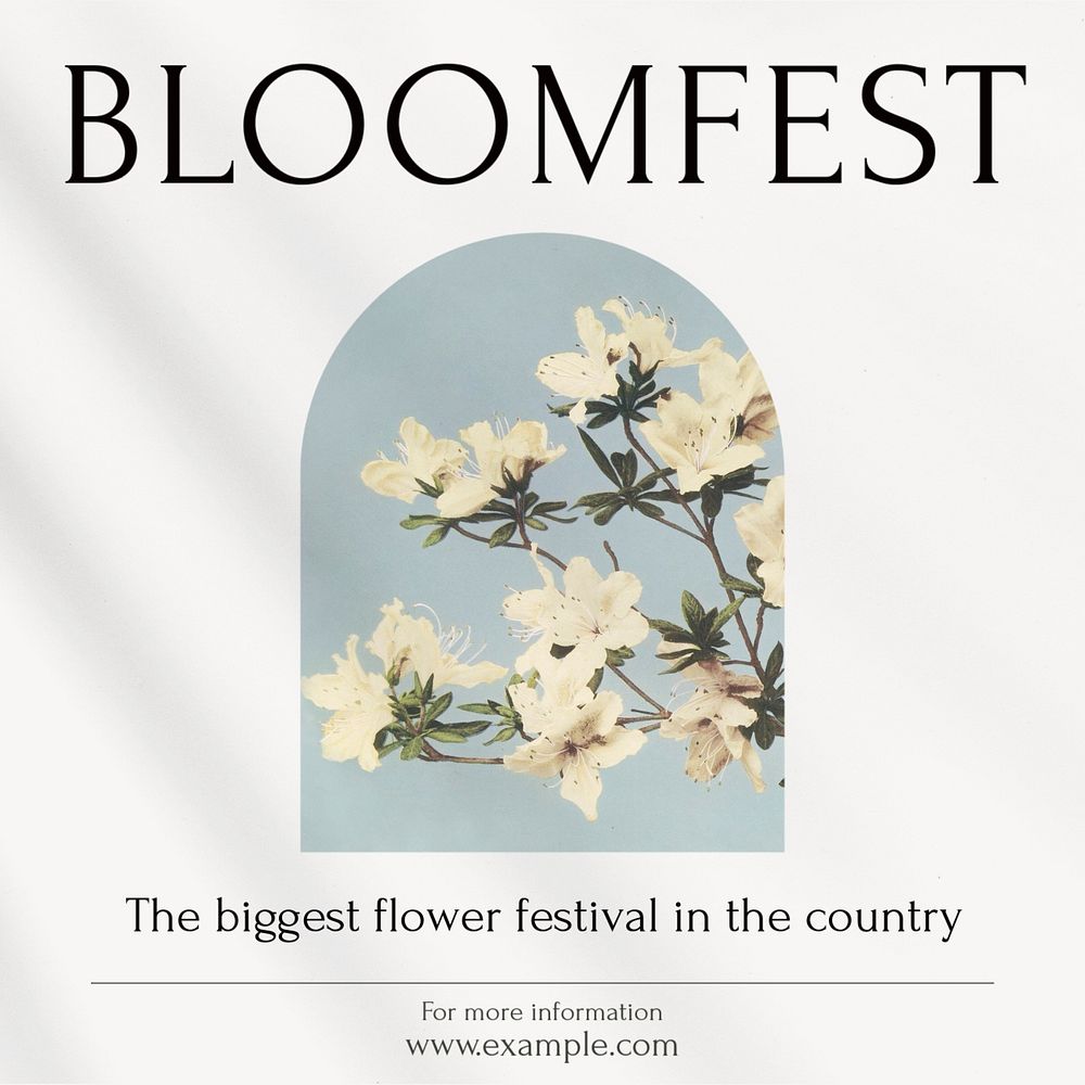 Flower festival Instagram post template, editable design