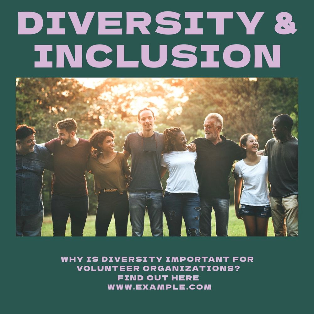 Diversity & inclusion Instagram post template, editable design