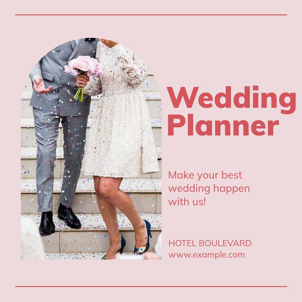 Wedding planning Instagram post template, editable design