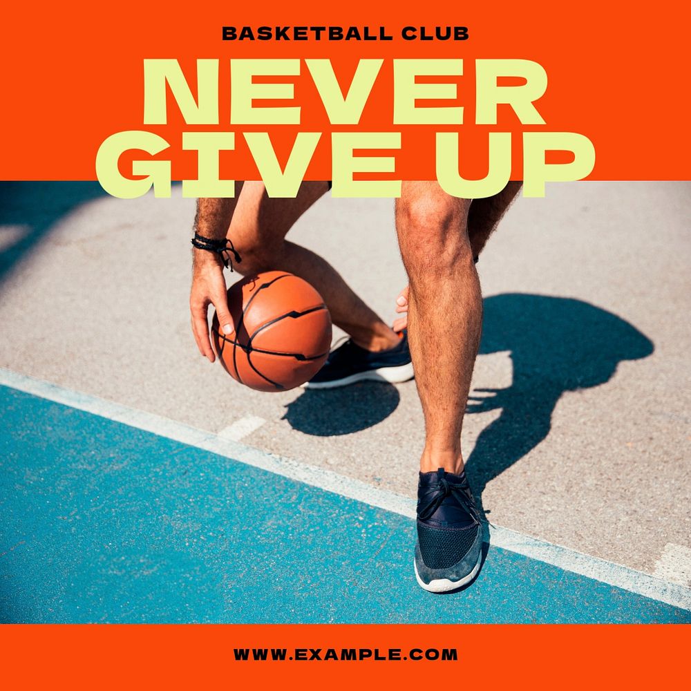 basketball club Instagram post template, editable design