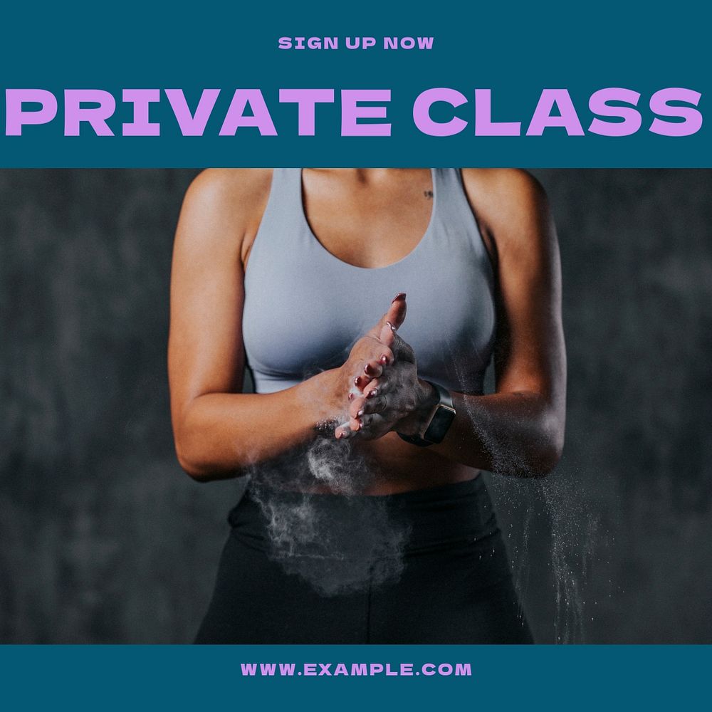 Private class Instagram post template, editable design