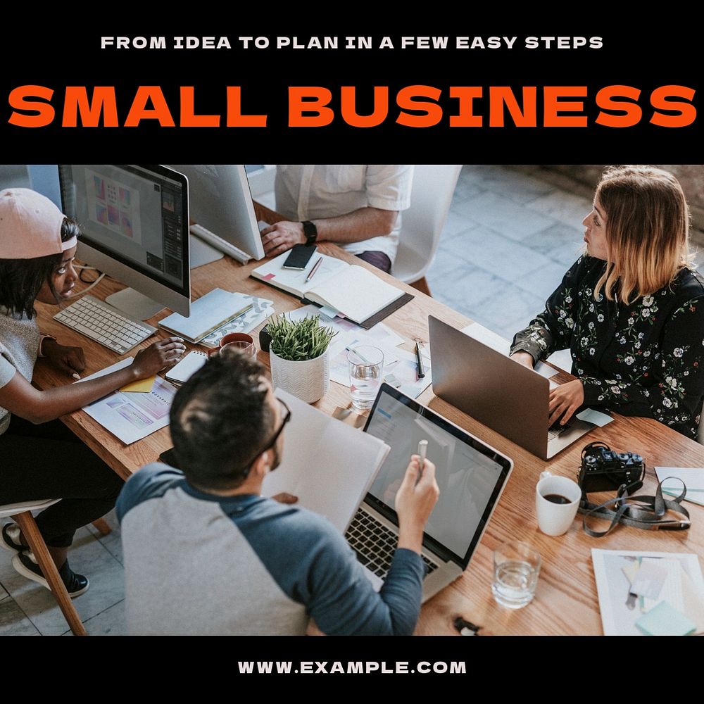 Small business Instagram post template, editable design