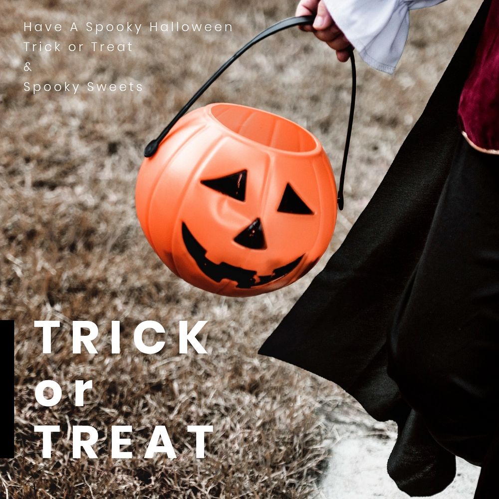 Happy halloween Instagram post template, editable design