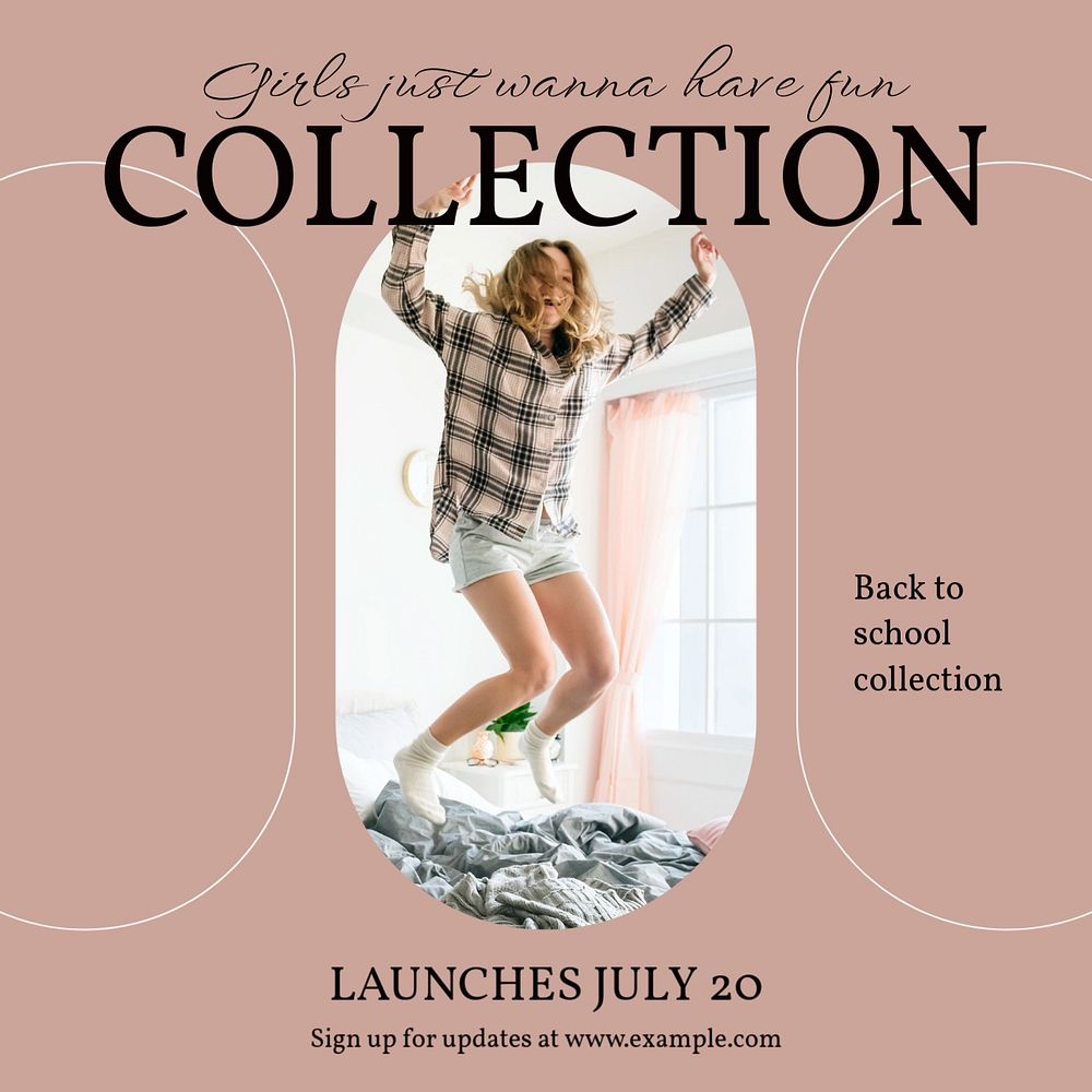 Back to school collection Instagram post template, editable design