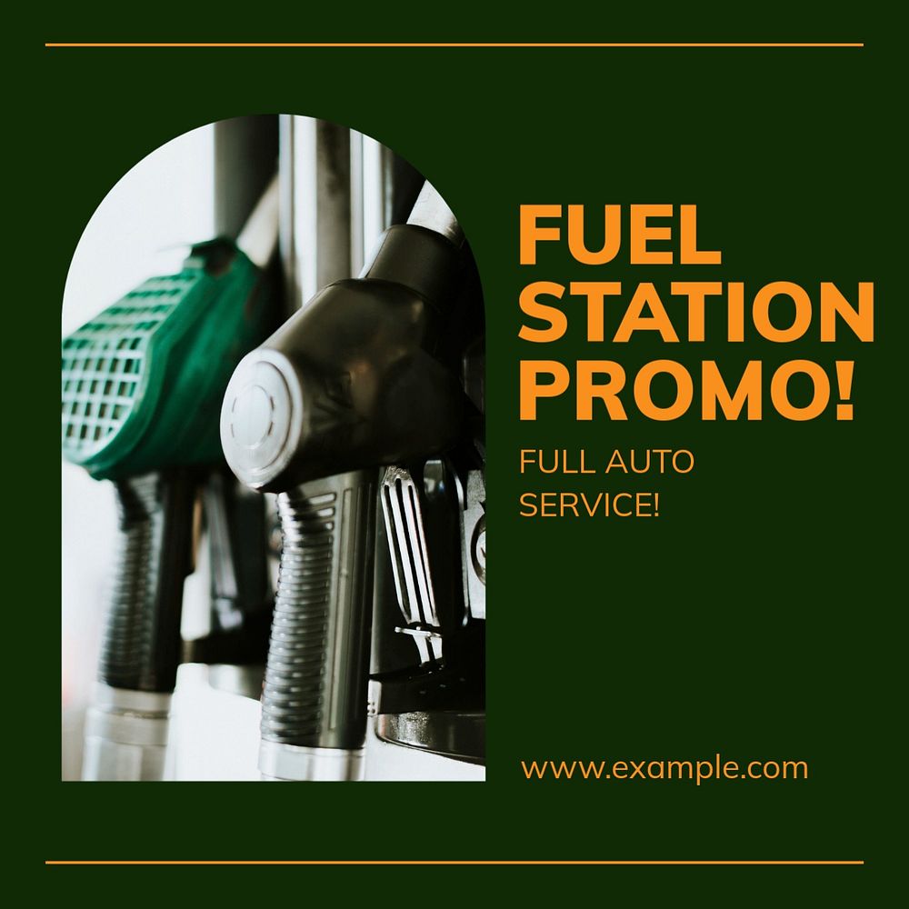 Fuel  Instagram post template, editable design