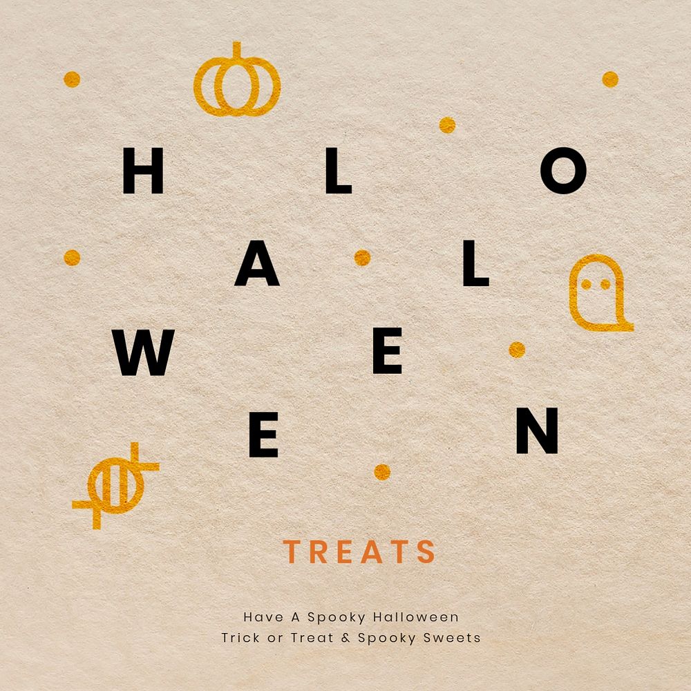 Cute halloween Instagram post template, editable design