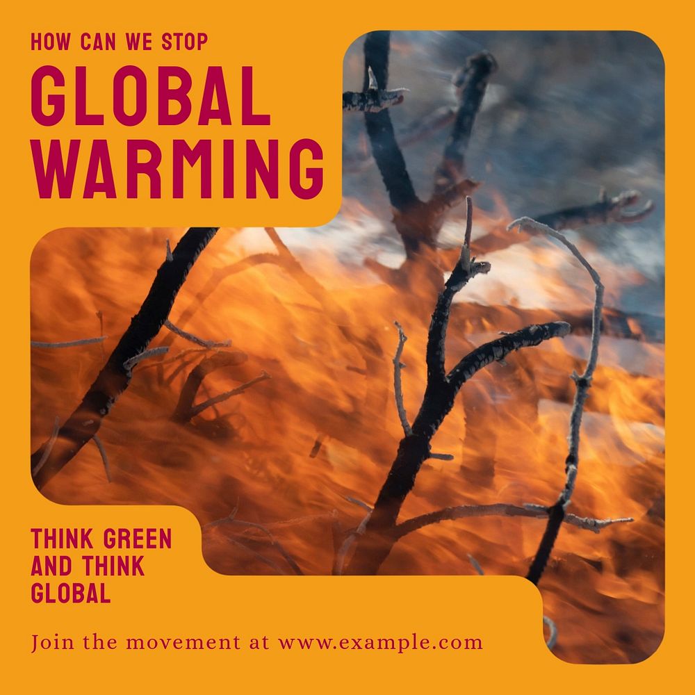 Global warming Instagram post template, editable design