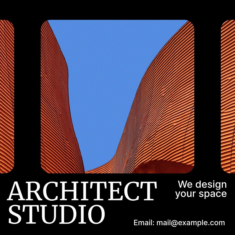 Architect studio Instagram post template, editable design