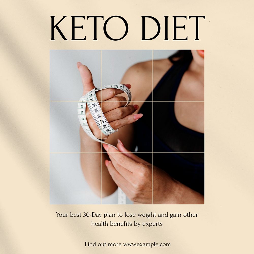 Keto diet Instagram post template, editable design