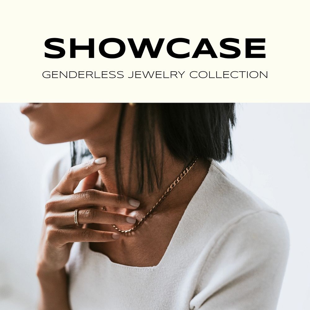 Jewelry shop Instagram post template, editable design