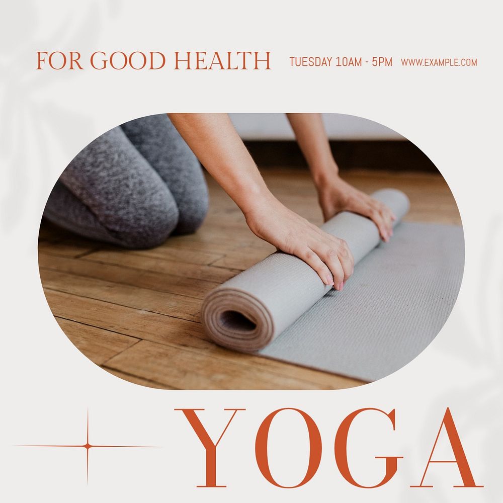 Yoga class Instagram post template, editable design